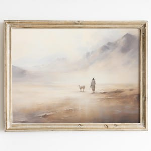 Rescued by Grace Digital Download, Jesus Finds the Lost Sheep Art, Inspirational Christian Artwork, Faith-Based Wall Decor, Spiritual Gift