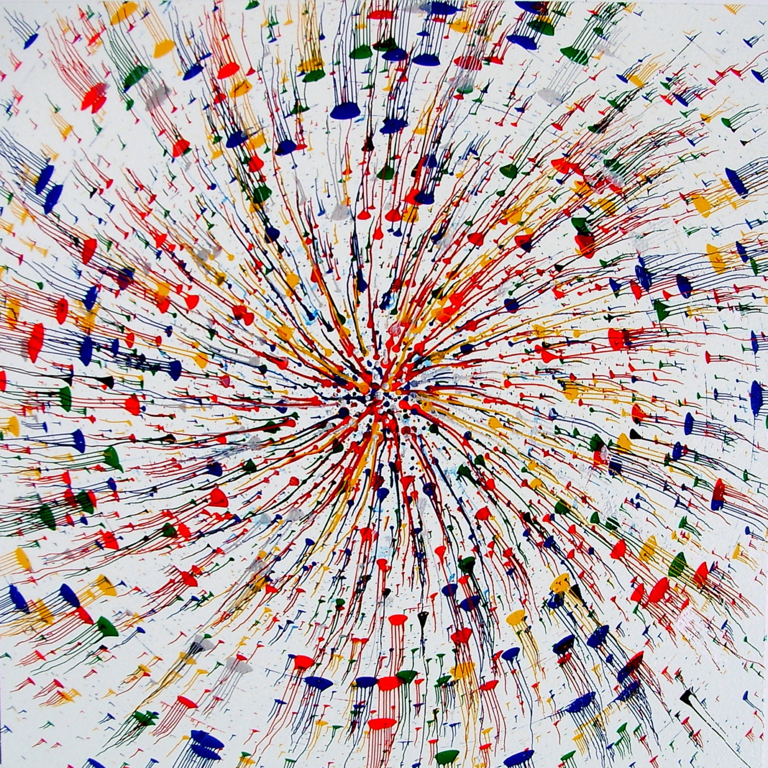 Contemporary wall art colorful primary colors with metal