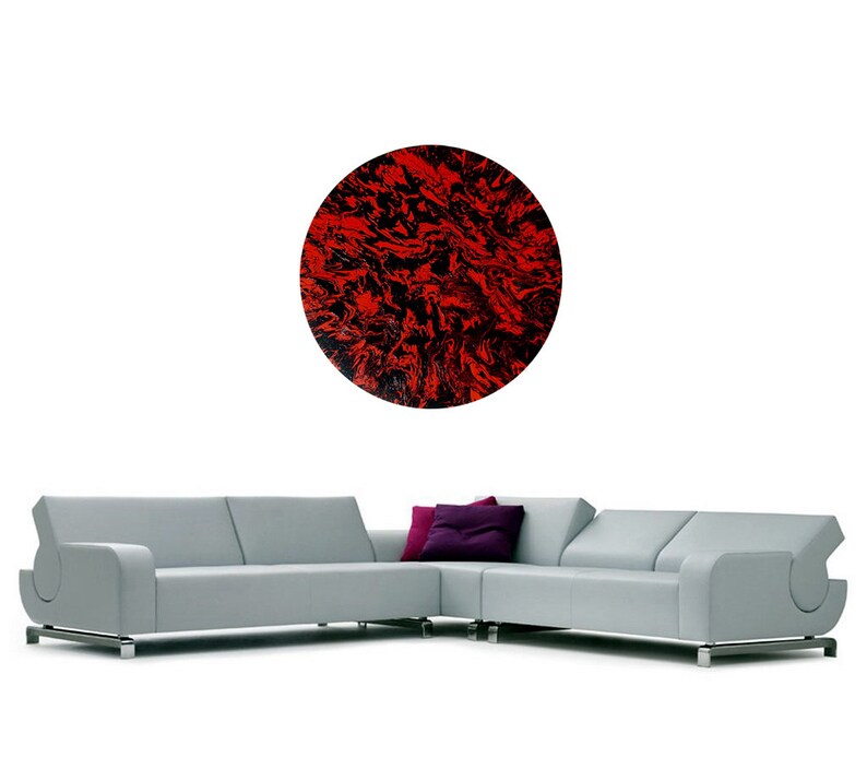 Large Round Wall Art With LED Back Lighting 47inch Original Etsy