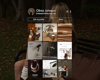 Pinterest-inspirierte Instagram-Vorlagen, Scrapbook-Canva-Bundle (Digitaler Download)