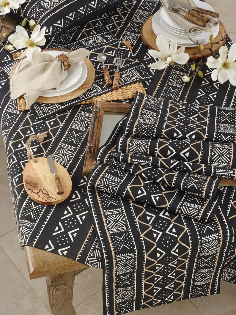 Mudcloth Table Runner 3 sizes, Beautiful texture and fully lined, the perfect accessory for your table image 1