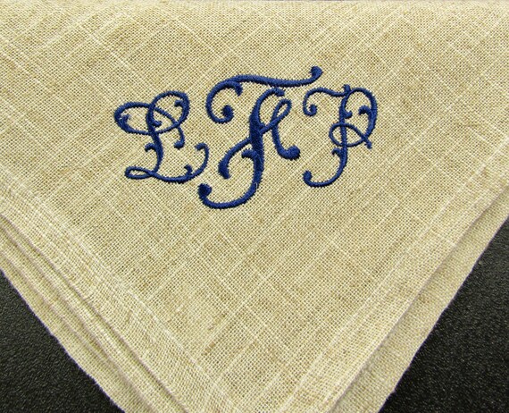 Monogrammed No Iron Linen Napkins, Beautiful Easy Care Napkins That You Can  Customize With Your Choice of Thread Color, a Great Gift 