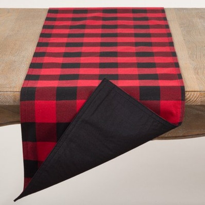 Buffalo Plaid Table Runner Fully Lined in 4 Sizes 5 Colors Etsy