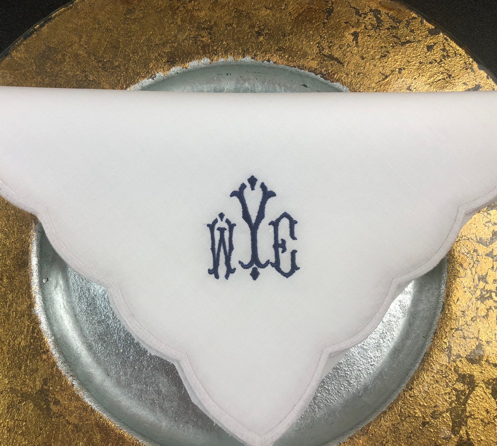 3 Initial Monogrammed Linen Napkins in 8 Colors Monogrammed Etsy