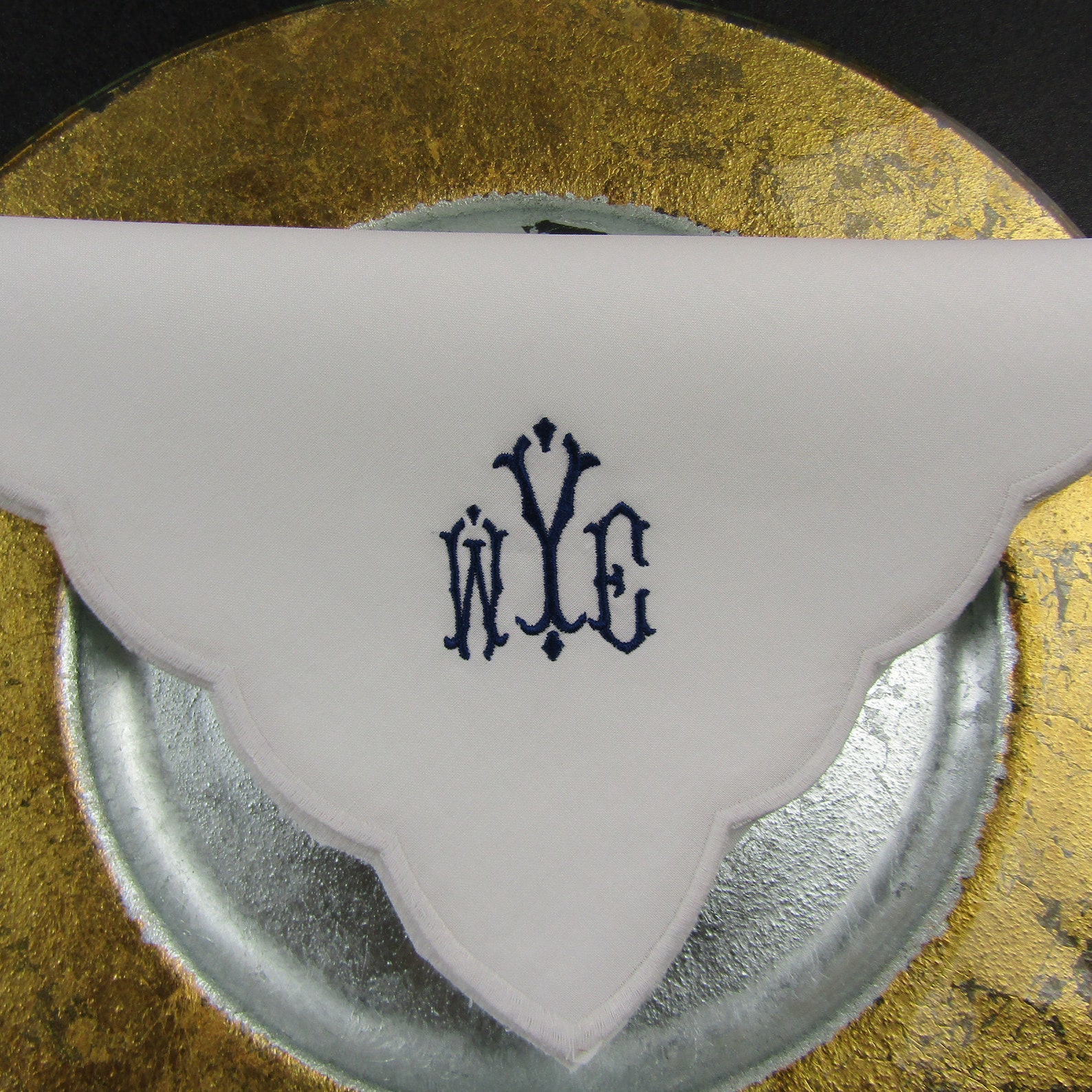 3 Initial Monogrammed Linen Napkins in 8 Colors Monogrammed Etsy