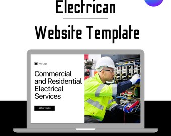 Minimalistische websitesjabloon elektricien: strak en professioneel ontwerp