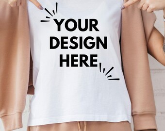 Bella Canvas 3001 White Mockup, Bella Canvas 3001 White Mock ups, Model Mockup, White 3001, Boho 3001 White Mockups, Bella Model Mockup