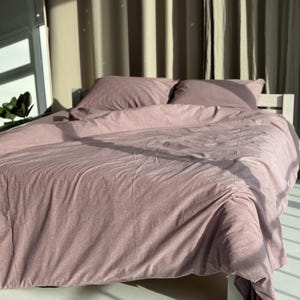 Organic Cotton Bed Set – Boiled Cotton Duvet Cover, Pillow Cases & Sheets – King or Queen Size Sheet Set, Quality Bedding, Housewarming gift