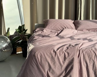 Cartamodello per copripiumino color rosa antico: stile boho accogliente, download digitale.