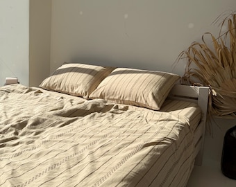 Set di lenzuola in lino 100% biologico: con angoli o piane con tasca profonda, biancheria da letto certificata Pure.