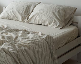 Set di lenzuola in lino 100% biologico: con angoli o piane con tasca profonda, biancheria da letto certificata Pure.