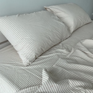 100% Organic Linen Sheet Set: Fitted or Flat with Deep Pocket, Certified Pure Bedding image 4