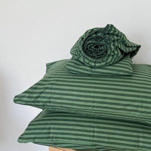 Green flat sheet and pillow cover cotton set