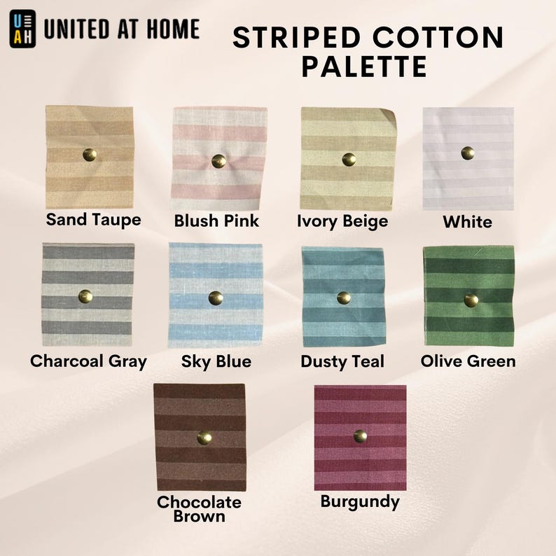 a collection of fabric swatches in various colors and patterns, arranged in a grid format.