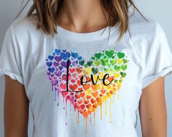 Rainbow Heart Pride Crop Top, Pride Clothing, Summer Pride Shirt, LGBTQ t-Shirt, Vibrant Gay Pride Crop Top, Equality Crop Top