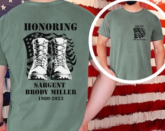 Personalized Soldier Remembrance T-Shirt, Custom Military Dad Shirt, Memorial Day Gift Tee, In Memory Of Shirt, Veteran Tribute Tshirt