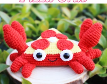 Pizza Crab Amigurumi Food Pattern, Crochet Pattern Plushie Animal PDF, Crochet Positive Energy Toy Pattern
