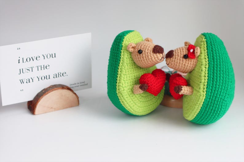 Virkmönster för Alla hjärtans dag, Virkmönster för avokado, kapybara och amigurumi bild 2