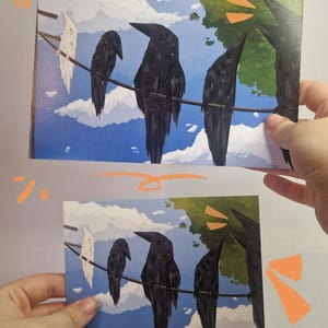 Estampado de cuervos en alambre