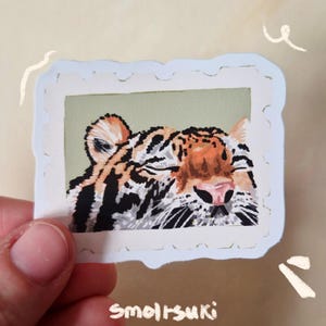 Pegatina con sello de tigre