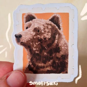 Pegatina con sello de oso