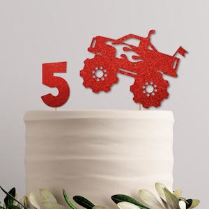 Custom Monster Truck Cake Topper, Monster Truck Birthday Party Decor, Personalized Cake Topper, Racing Party Supplies