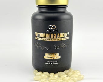 Vitamin D3 (6500iu) & Vitamin K2 MK7 (125μg) Premium Softgel • Ablabs • Made In UK • High-Strength