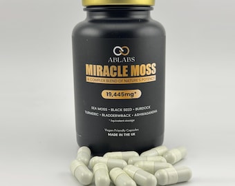 Miracle Moss • Sea Moss Complex • Multi-Vitamin • Micro-Nutrient • 19445Mg • Multi-Listing • ABLABS • Made in the UK