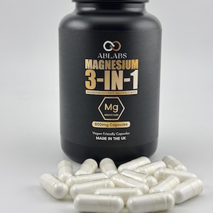 Magnesium 3-IN-1 • 1600mg • Glycinate, Malate & Citrate •  Made In the UK • Triple Strength • Vegan Capsules • ABLABS