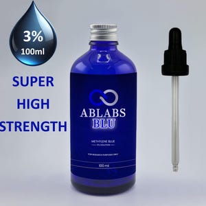 USP grad 3 % metylenblåttlösning (inkluderar pipett) Multilistad, brittisk tillverkare.