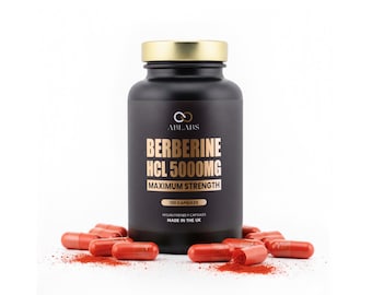 Berberine HCL 5000mg Maximum Strength • 60 • 120 • 240 • 360 Vegan Capsules • Ablabs • Made in the UK