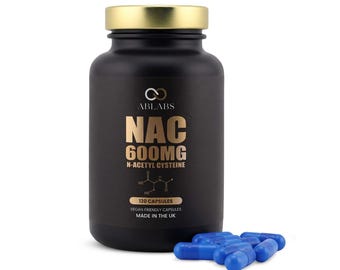 NAC 600mg N Acetyl Cysteine • 120 • 240 • 360 Vegan Capsules • Ablabs • Made in the UK