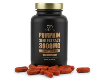 Pumpkin Seed Extract 3000mg High Strength • 120 • 240 • 360 Vegan Capsules • Ablabs • Made in the UK