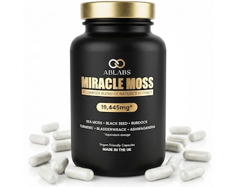 Miracle Moss • Sea Moss Complex • Multi-Vitamin • Micro-Nutrient • 19445Mg • Multi-Listing • ABLABS • Made in the UK