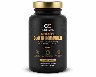 ABLABS CoQ10 Advanced Formula With PQ-Q, Astaxanthin • Vegan Capsules •  Made in UK