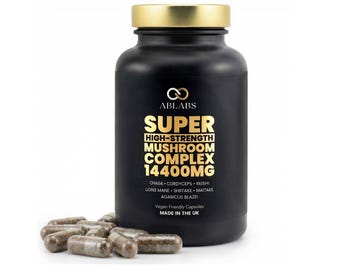 Super High-Strength 8-IN-1 Mushroom Complex • 14400 Mg • 20:1 Extracts • ABLABS • Vegan Capsules