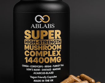 Super High-Strength 8-IN-1 Mushroom Complex • 14400 Mg • 20:1 Extracts • ABLABS • Vegan Capsules