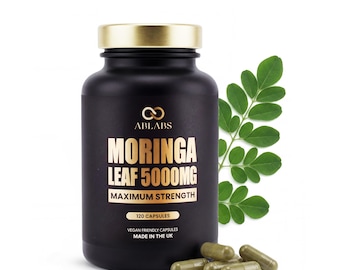 Moringa Leaf 5000mg Maximum Strength • 120 • 240 • 360 Vegan Capsules • Ablabs • Made in the UK