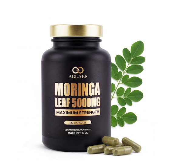 Moringa Leaf 5000mg Maximum Strength • 120 • 240 • 360 Vegan Capsules • Ablabs • Made in the UK