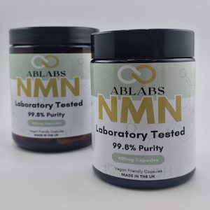 NMN Supplement - Nicotinamide Mononucleotide 600mg Capsules |  Vegan, Non-GMO | ABLABS | Lab tested, United Kingdom Supply.