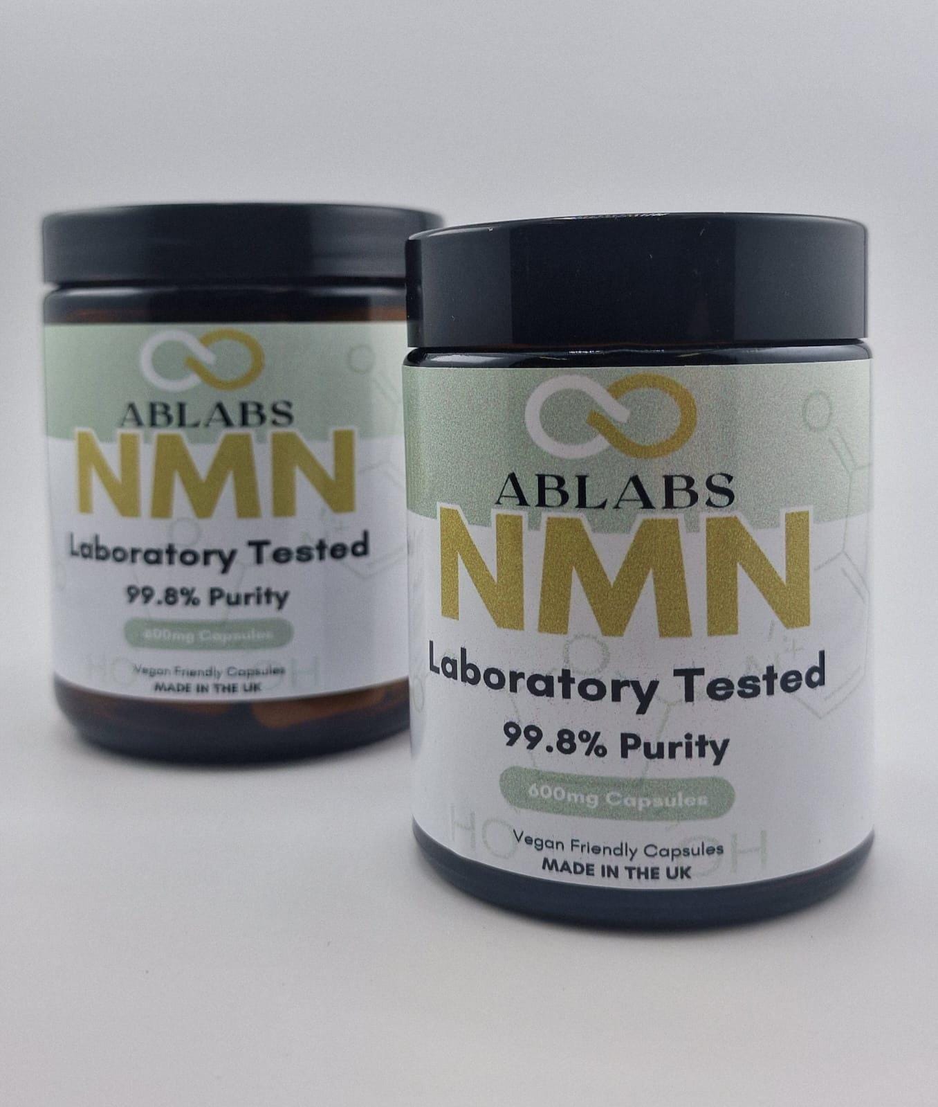 NMN Supplement - Nicotinamide Mononucleotide 600mg Capsules |  Vegan, Non-GMO | ABLABS | Lab tested, United Kingdom Supply.