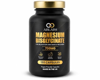 ABLABS Magnesium Bisglycinate 700mg • Vegan Capsules • Relaxation & Muscle Recovery • Made in UK