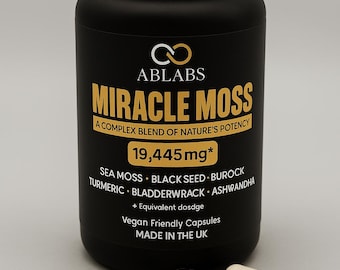 Miracle Moss • Sea Moss Complex • Multi-Vitamin • Micro-Nutrient • 19445Mg • Multi-Listing • ABLABS • Made in the UK