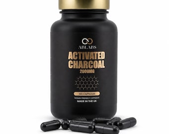 Activated Charcoal 2000mg • 120 Vegan Capsules • Binder • Ablabs • Made in the UK