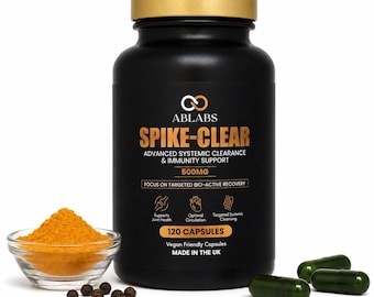 ABLABS Spike-Clear 500mg • Nattokinase, Bromelain, Turmeric • Vegan Capsules • Advanced Systemic Clearance & Immunity Support • Made in UK