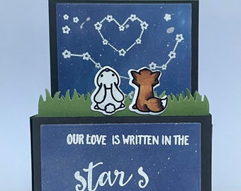 Our love is written in the stars - Night Sky - Pop up Card