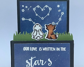 Our love is written in the stars - Night Sky - Pop up Card