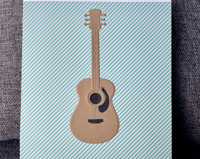 Acoustic guitar - handmade greeting card