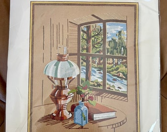 View from the window - vintage embroidery kit