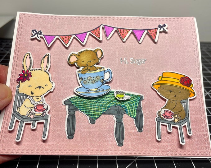 Stuffed Animal Tea Party card